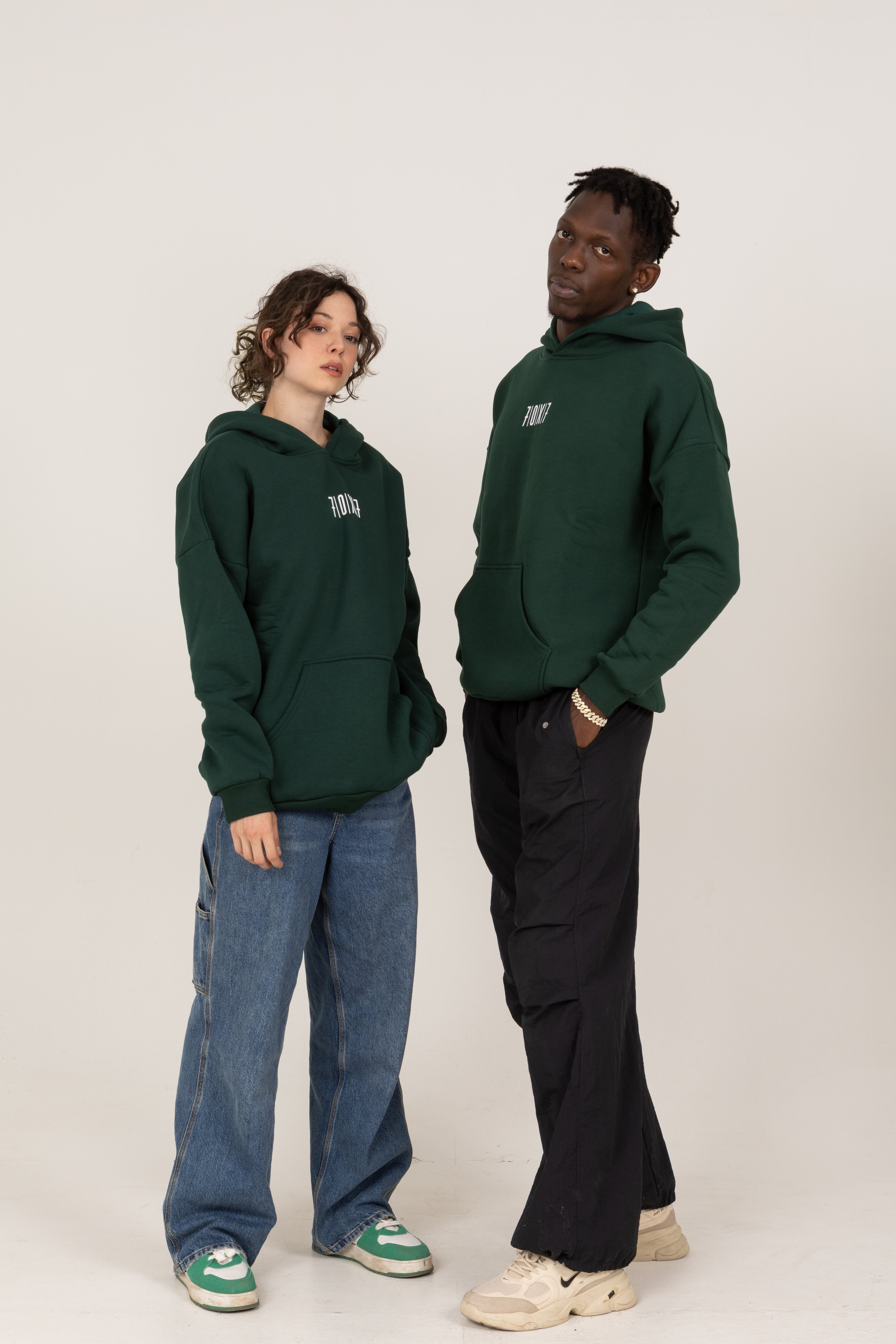 70X7 Yeşil Kapüşonlu Sweatshirt