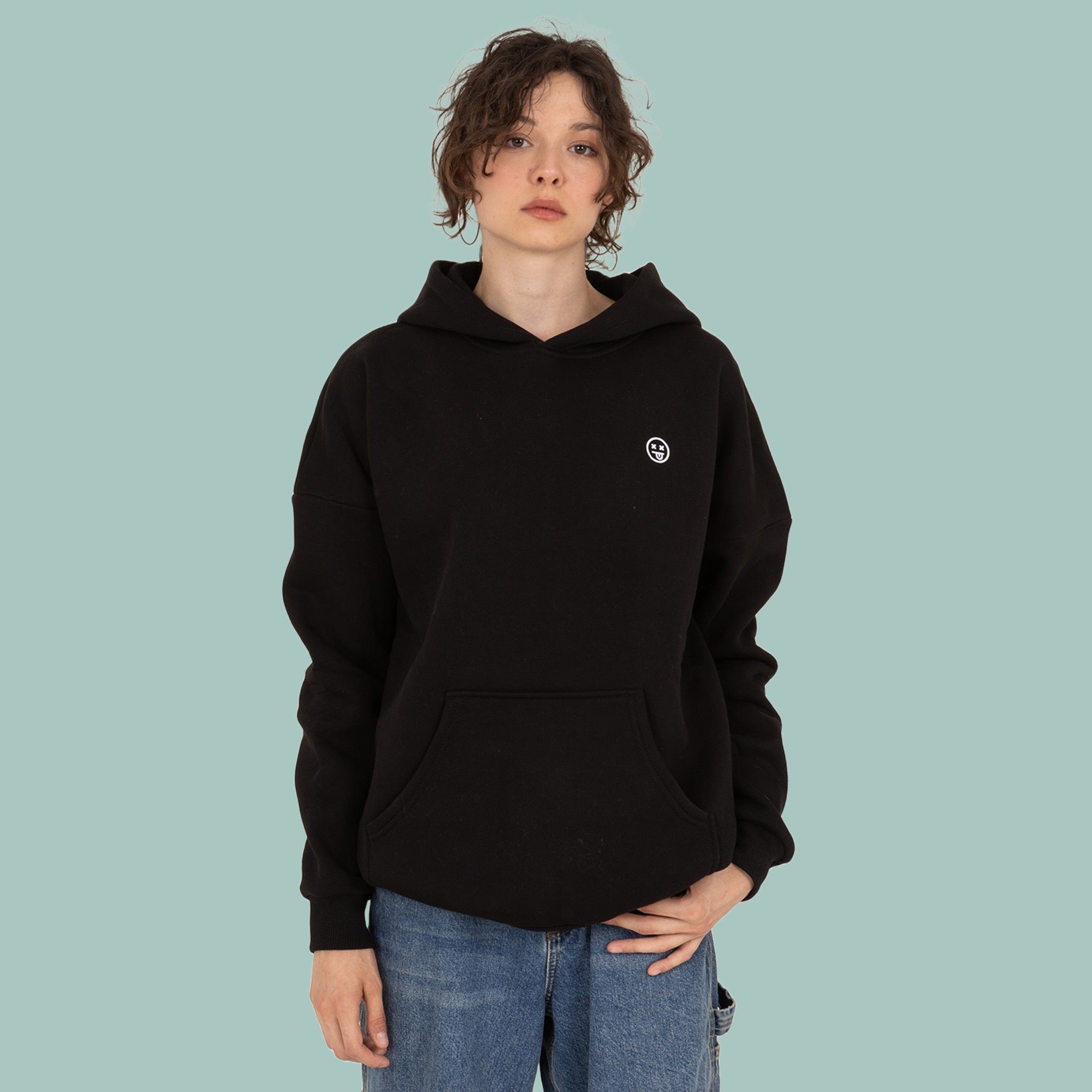 Smiley Kapüşonlu Sweatshirt